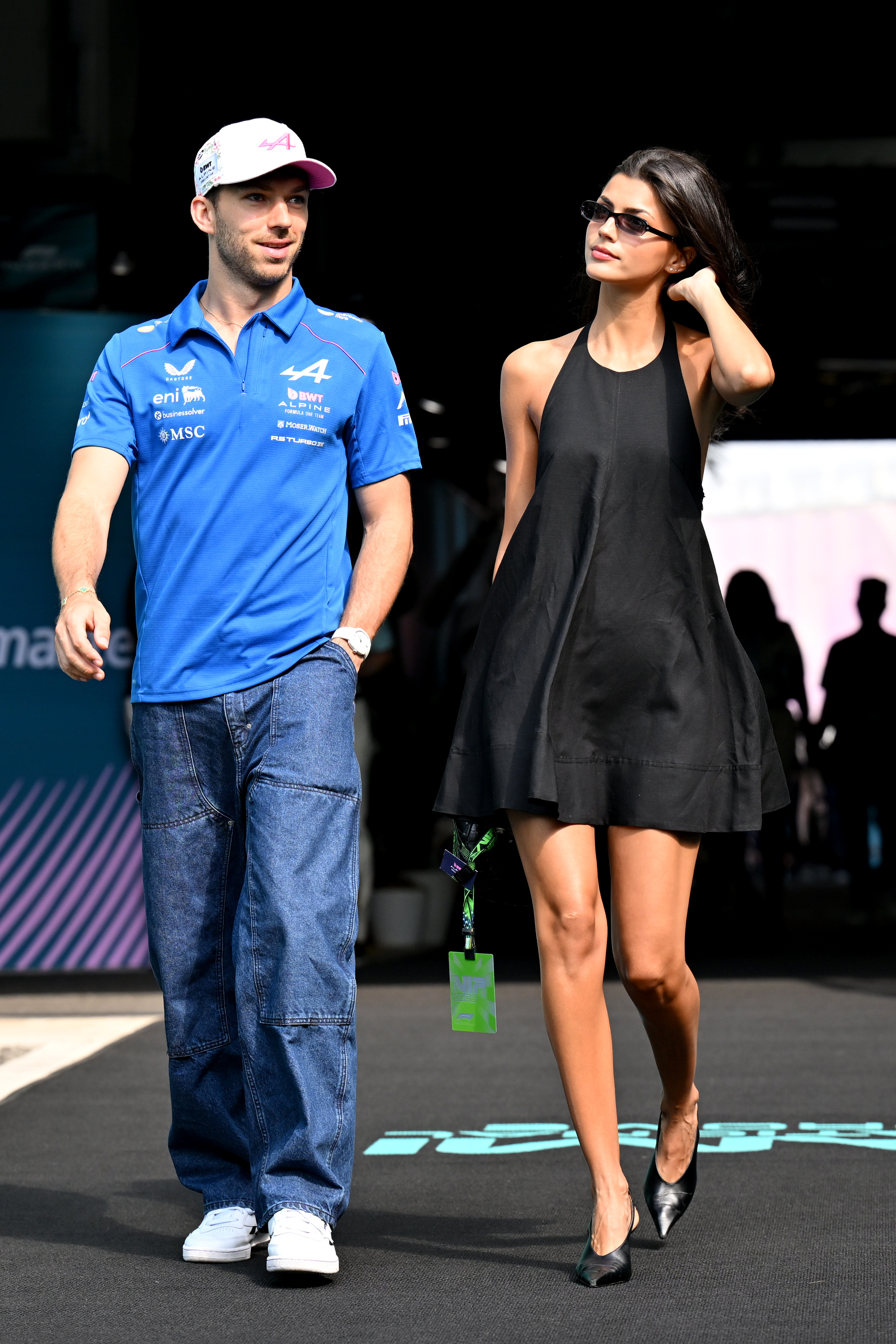 Kika Cerqueira Gomes arrive in the Paddock during the Sprint ahead of the F1 Grand Prix of Miami at Miami International Autodrome on May 02, 2026 in Miami, Florida.