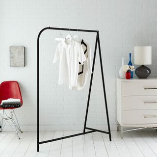 Simple clothes storage rail from West Elm