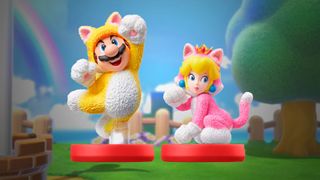 Cat Mario and Cat Peach amiibo