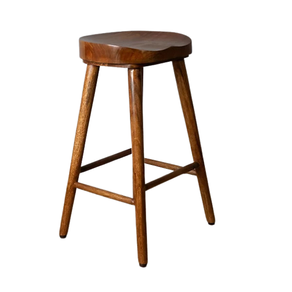 B&amp;amp;Q, Elm Home And Garden Solid Wooden Breakfast Kitchen Bar Stool