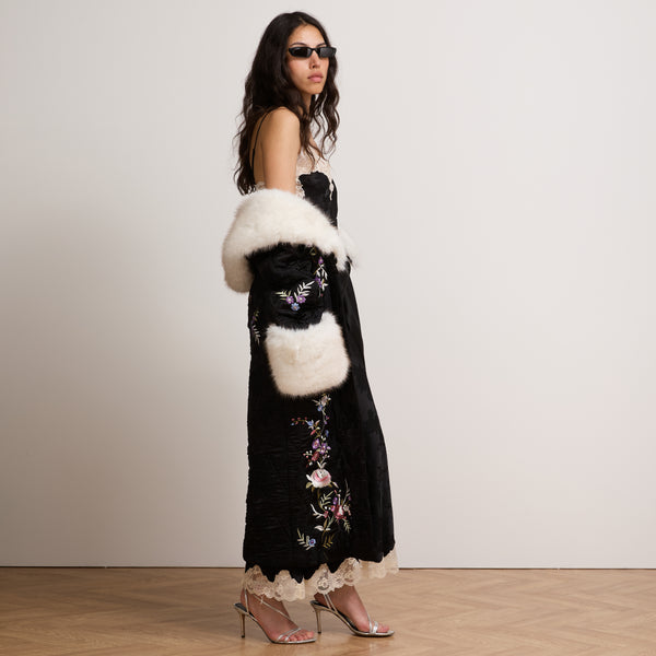 Olsen Satin Coat Black