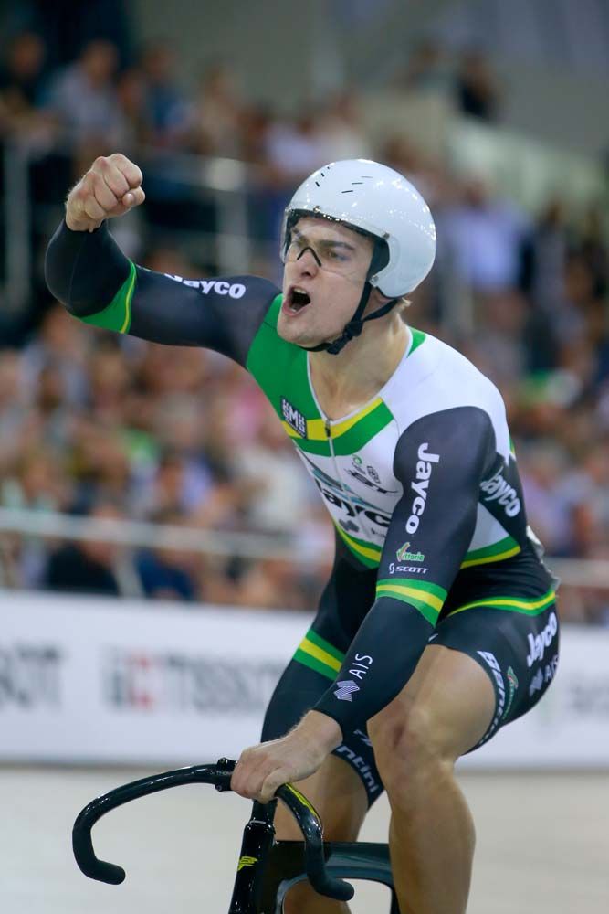 Australia&rsquo;s Matthew Glaetzer celebrates his win