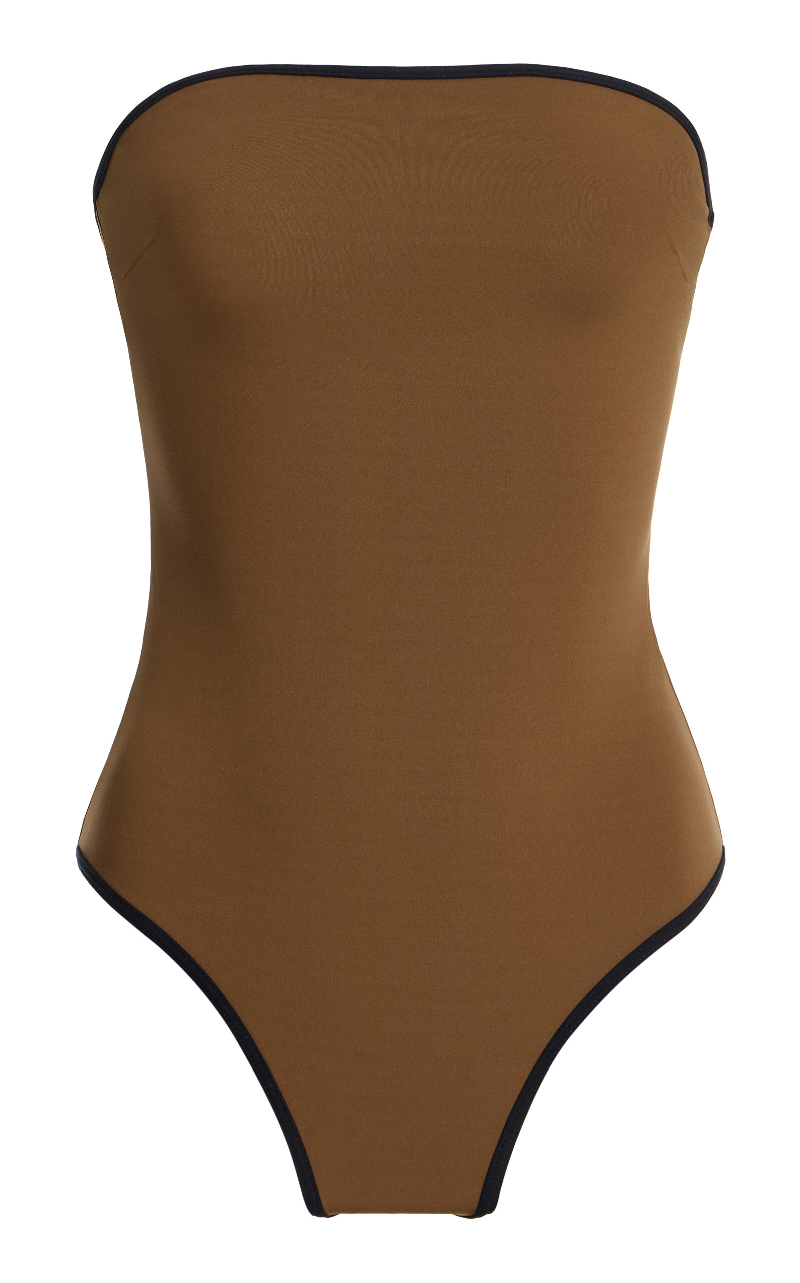 Striped Edge Strapless Swimsuit