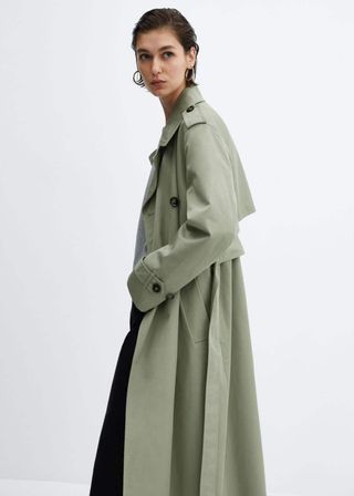 Double-Button Trench Coat - Women