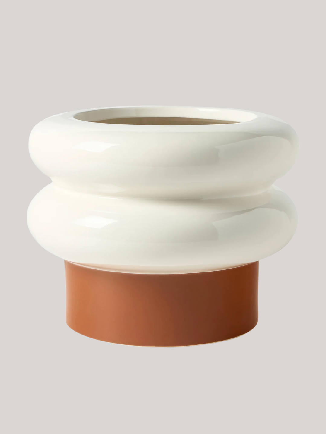 A stacked cream and terracotta planter from Westwing