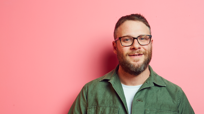 Hair, Eyewear, Facial hair, Face, Beard, Glasses, Green, Red, Moustache, Pink, 