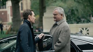 Michael Fassbender and Hugh Bonneville in The Agency