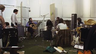 The Beatles recording in The Beatles Get Back