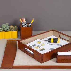 leather desk set