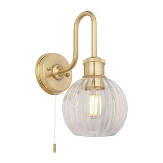 Visionary Lighting Southwell IP44 Switched Wall Light in Satin Brass