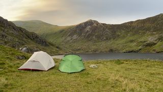 Two tents pitched on the Carneddau