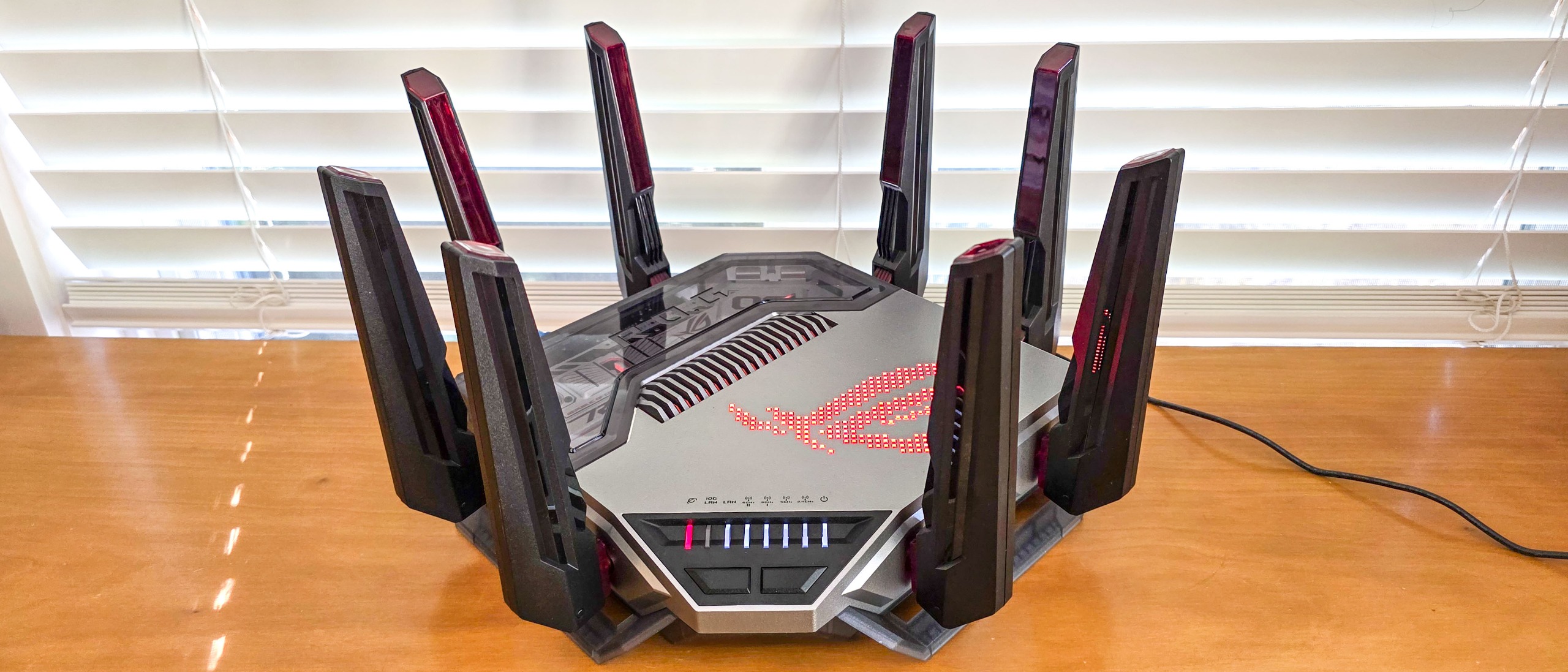 The Asus ROG Rapture GT-BN98 Pro gaming router on a desk