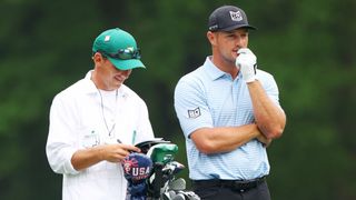 Bryson DeChambeau and his caddie at The Masters
