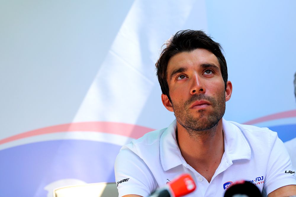 Thibaut Pinot (Grouplama-FDJ) at a press conference on the second rest day at the Tour de France