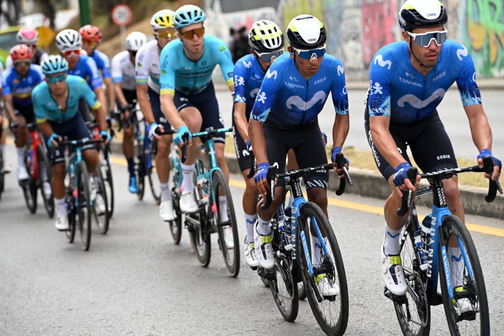 SANTA ROSA DE VITERBO COLOMBIA FEBRUARY 07 Nairo Quintana of Colombia and Movistar Team competes during the 4th Tour Colombia 2024 Stage 2 a 1686km stage from Paipa to Santa Rosa de Viterbo 2751m on February 07 2024 in Santa Rosa de Viterbo Colombia Photo by Maximiliano BlancoGetty Images