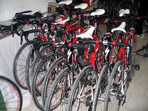 Stacks of new Specialized bikes