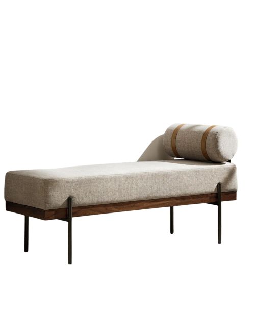 Michalak 48'' W Industrial Bench with Pillow and Solid Wood Frame