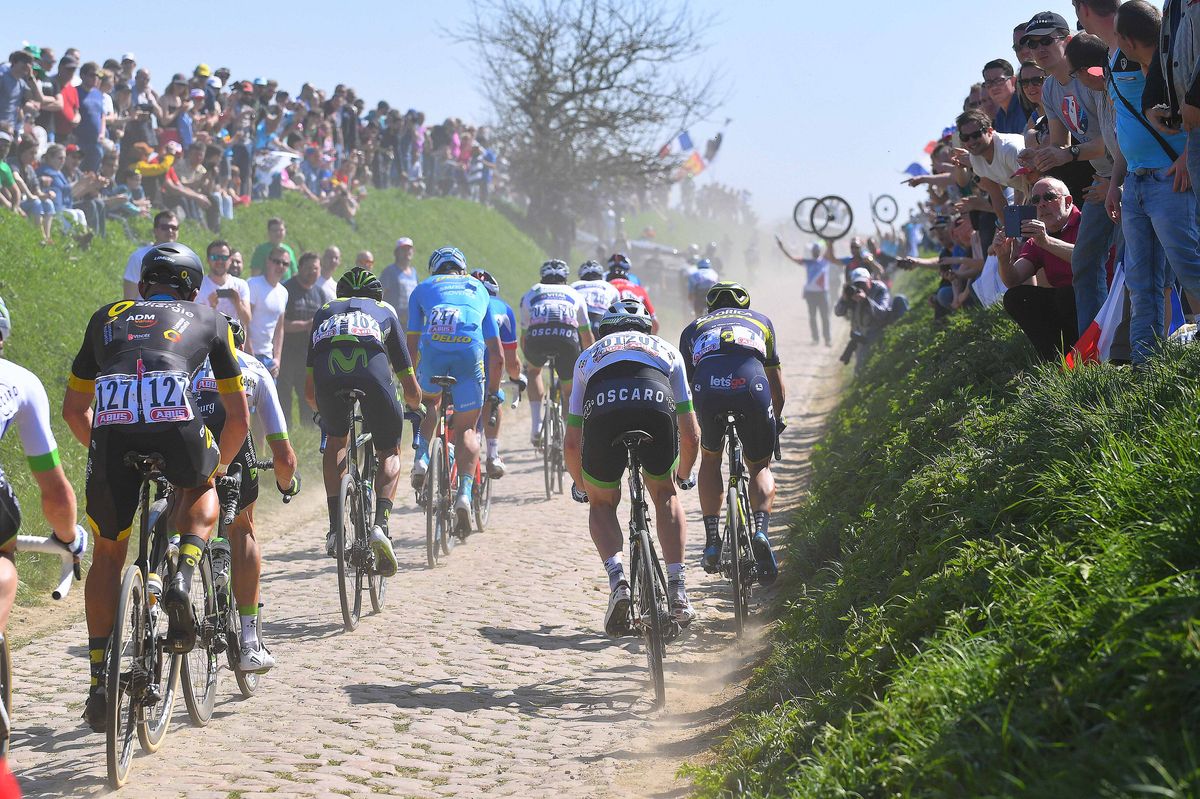 Daniel McLay trades the gutter for the cobblestones at Paris-Roubaix.