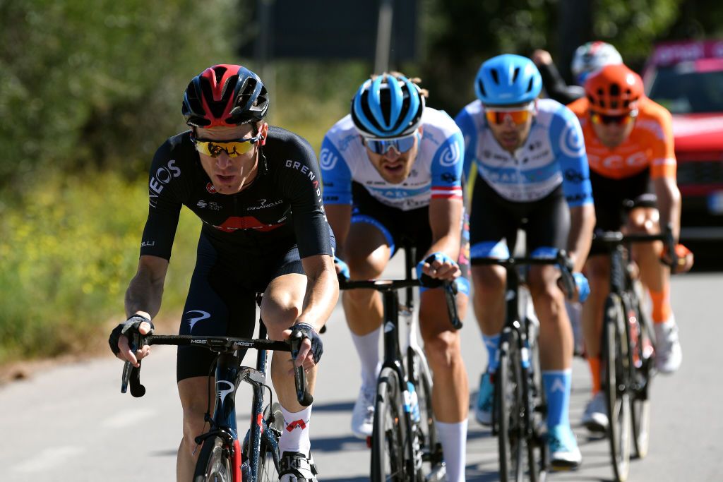 Salvatore Puccio (Ineos Grenadiers) on the front of the break