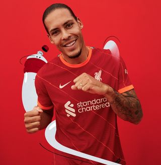 Liverpool 2021/22 home shirt , Nike, Virgil van Dijk