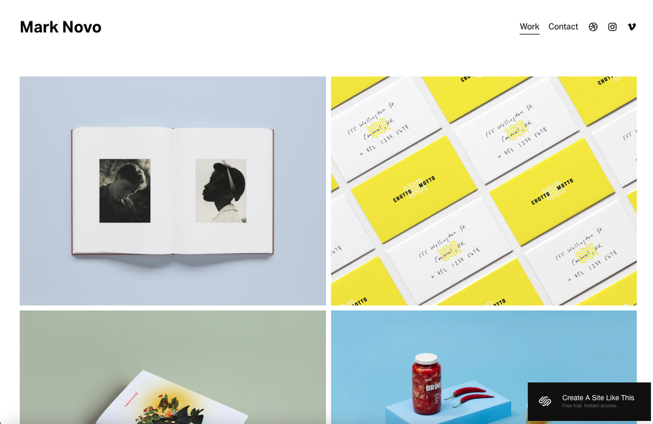 screenshot of Squarespace template