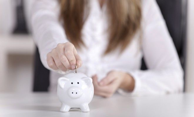 Girl depositing money