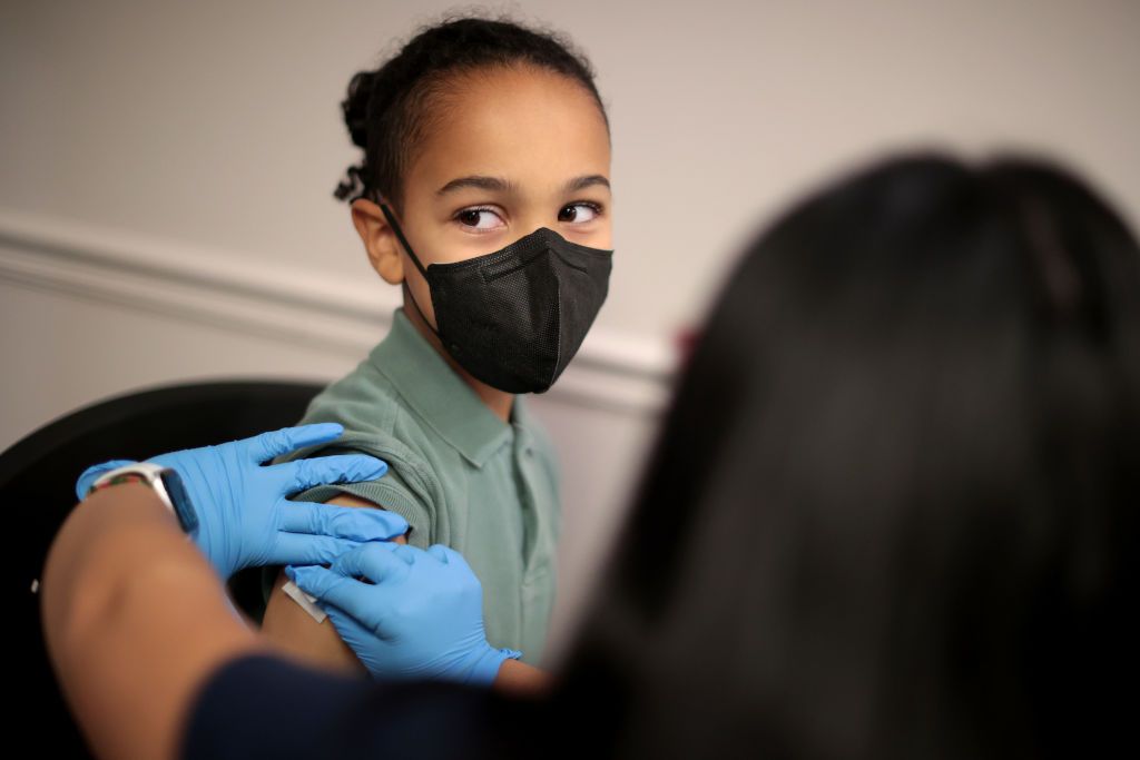 Child getting vaccinated.