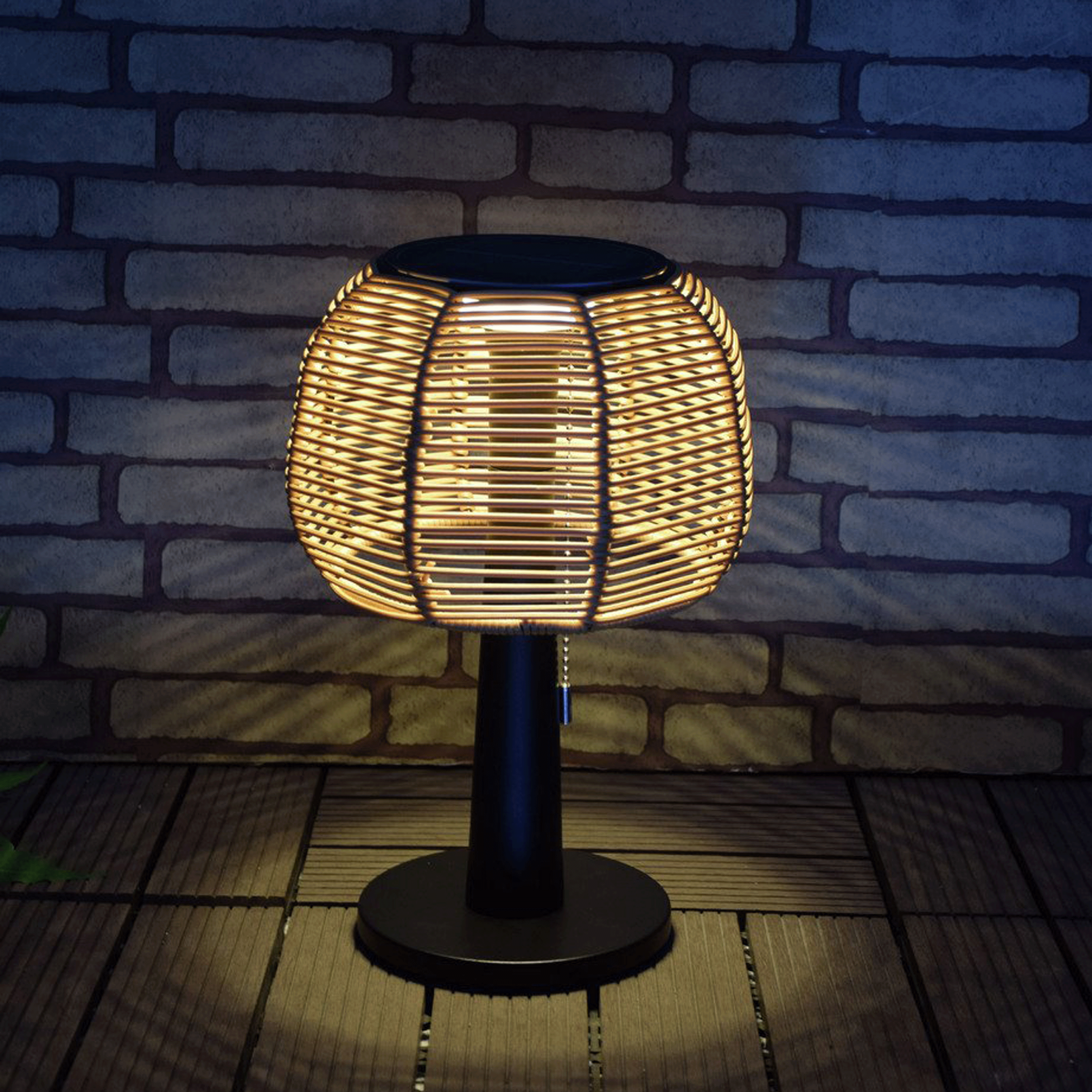 Rattan outdoor table lamp