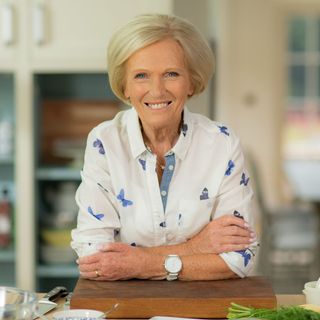 food writer mary berry in kitchen