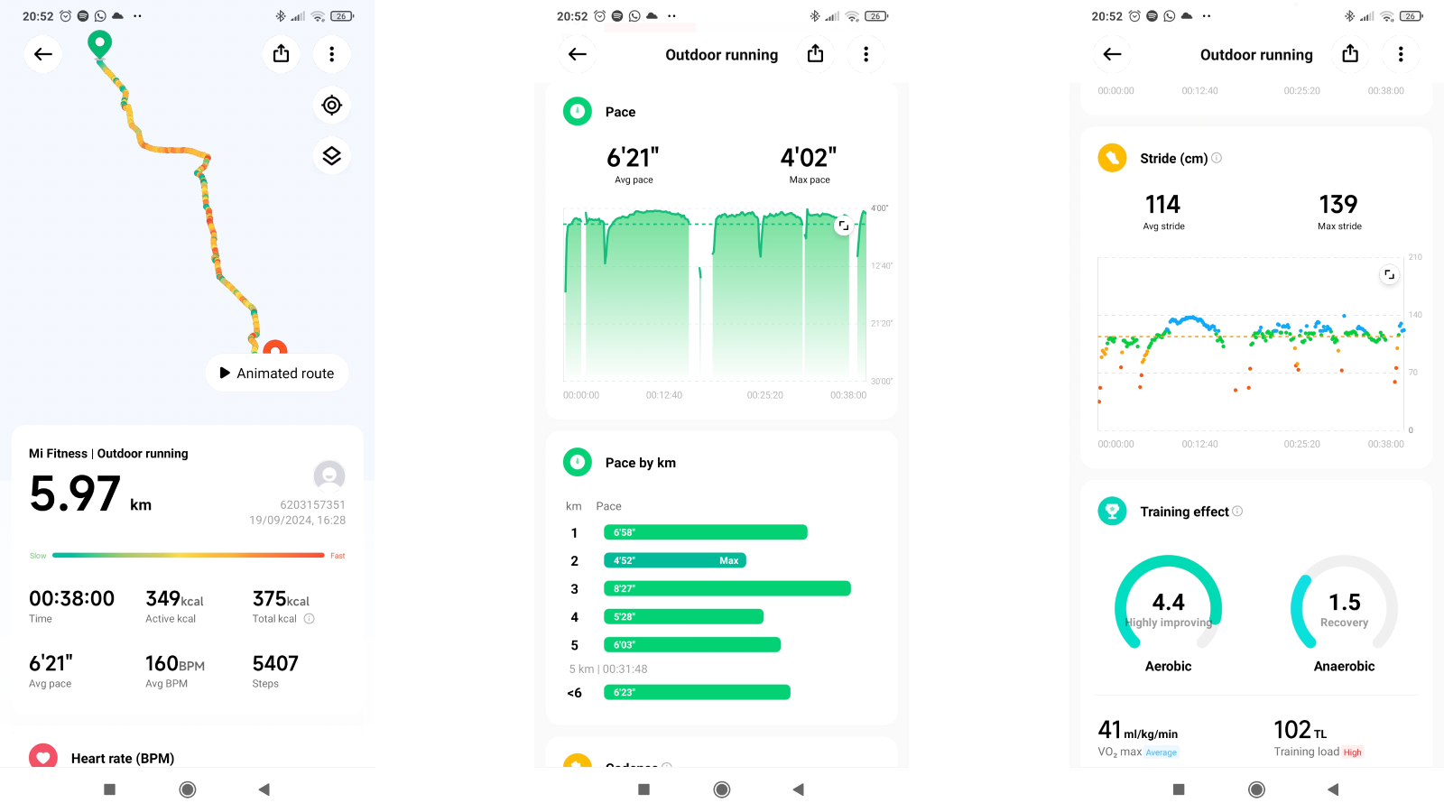 Xiaomi Mi Fitness user interface