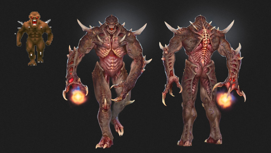 The evolution of characters and monsters in the Doom gaming franchise