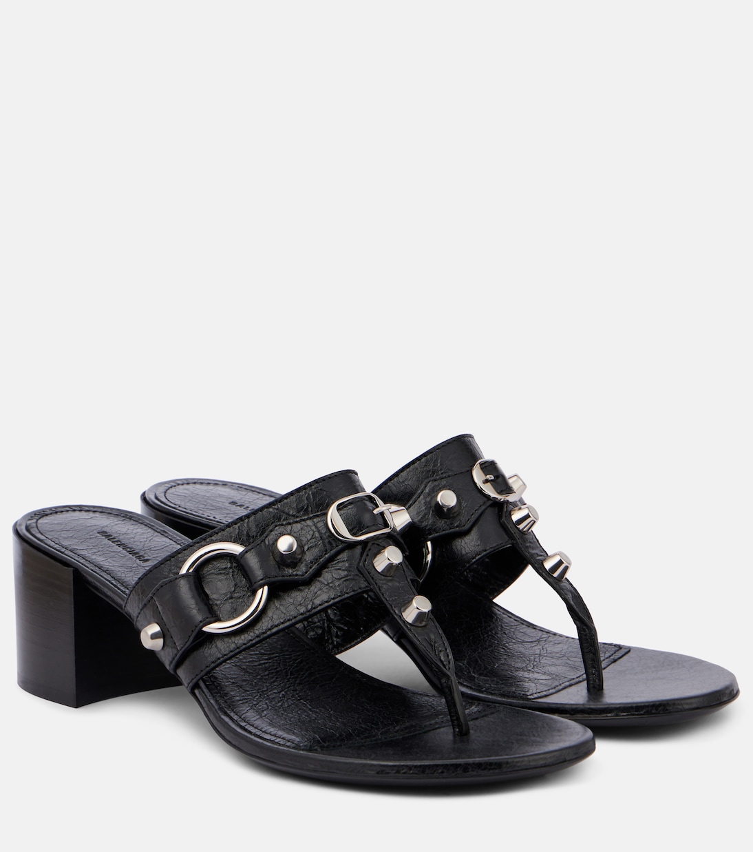 City 50 Studded Leather Thong Sandals
