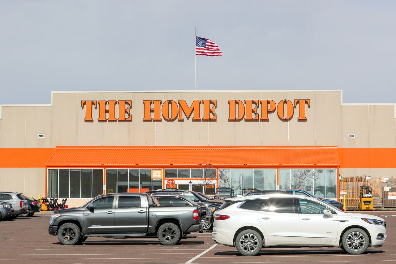 A Home Depot parking lot