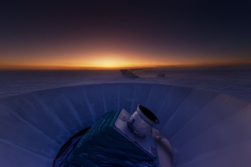 bicep2 telescope at night