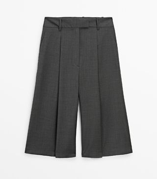 Gray pleated shorts