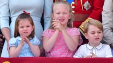 The Queen's great-grandchildren Prince George Princess Charlotte and Savannah Phillips at Trooping the Colour 2019