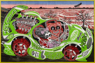 Grayson Perry, Sponsored by You artwork, green racing car