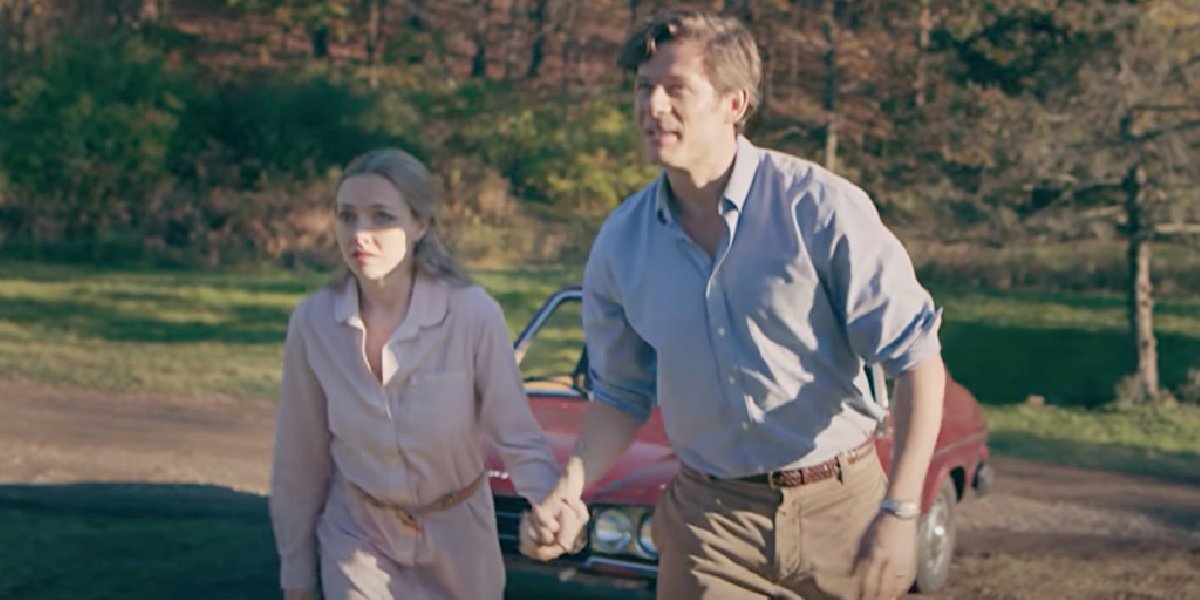 Amanda Seyfried with her co-star James Norton in the trailer for Things Heard and Seen.