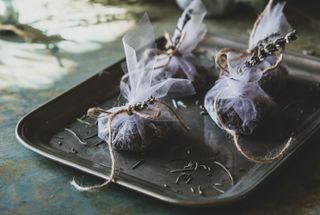 Lavender bags on tray