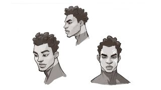 The art of Wayfinder; head sketches for a video game character