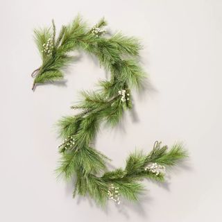 Faux Needle Pine and Snowberry Christmas Garland 