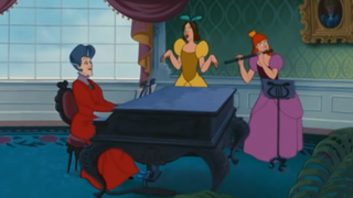 The step sisters singing in Cinderella.