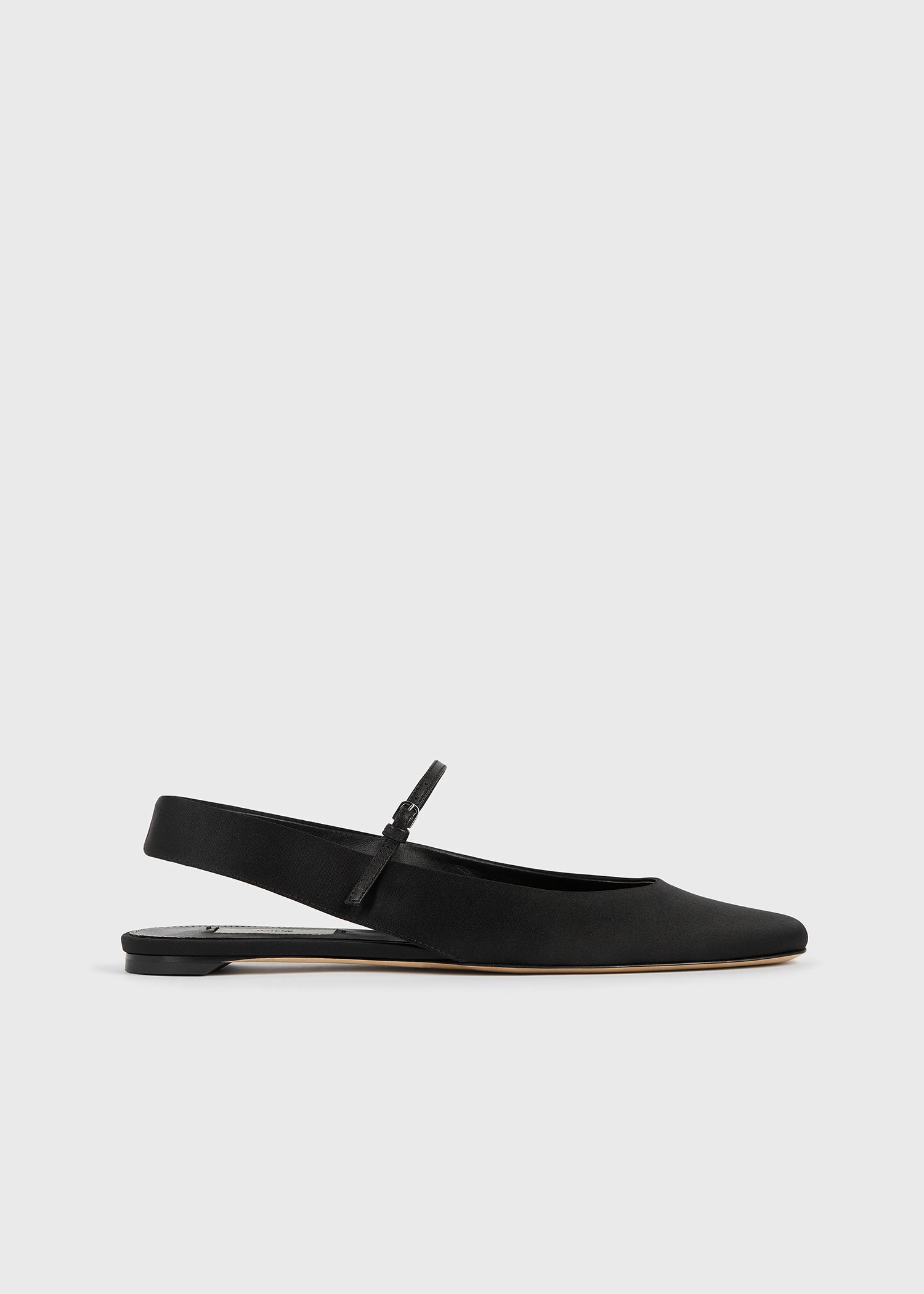 Slingback Satin Mary Janes Black - 35