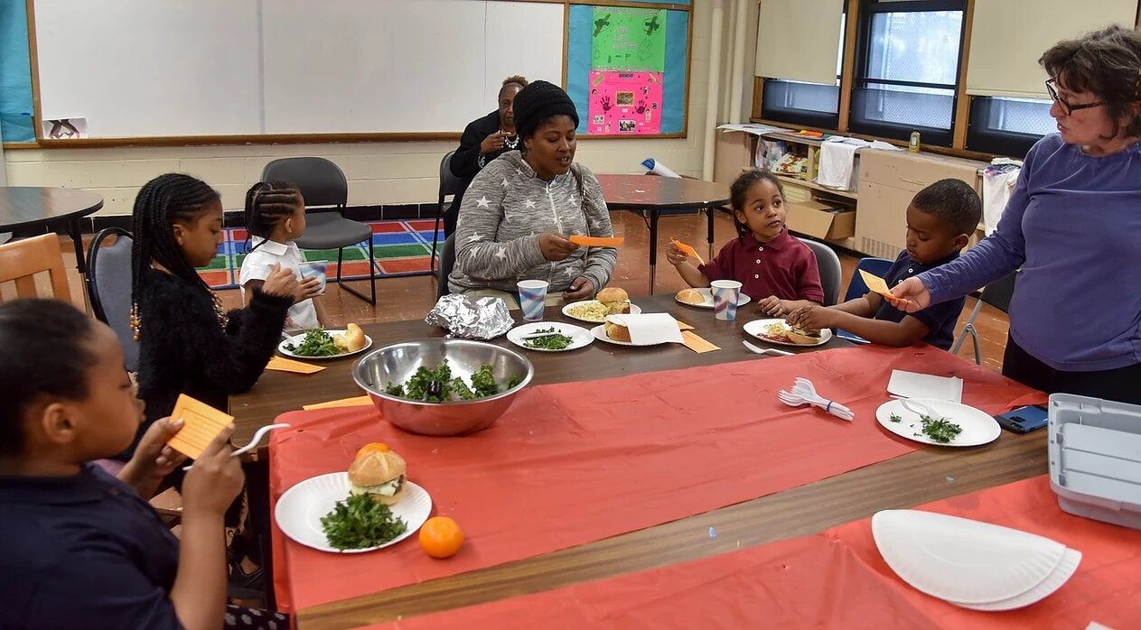 Fresh-picked dinner at the Thursday evening reading program.