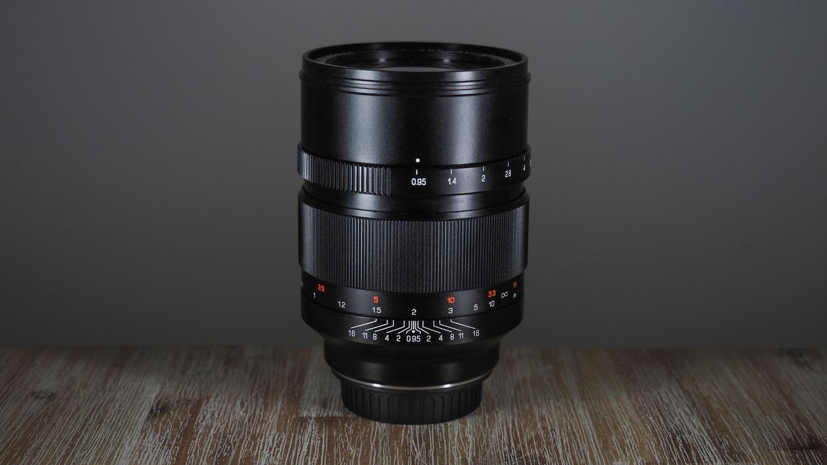 Zhongyi Mitakon Speedmaster 50mm f/0.95 on a wooden surface