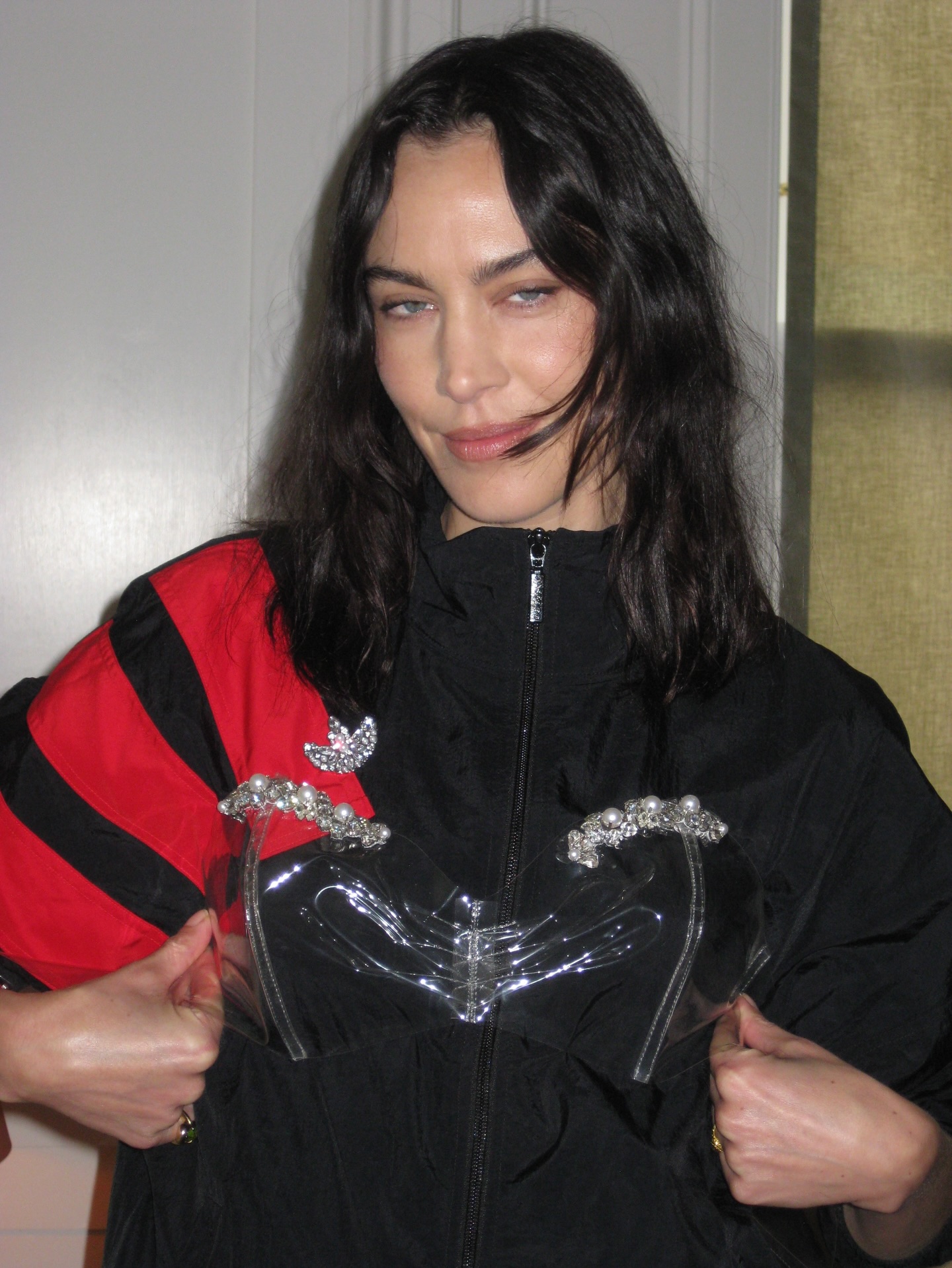 Alexa Chung with a subtle wolf cut.