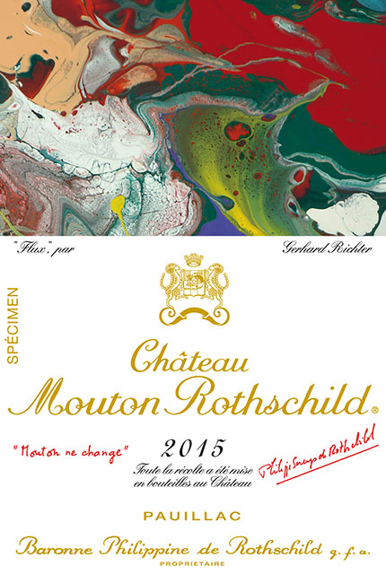 The full Mouton Rothschild 2015 label