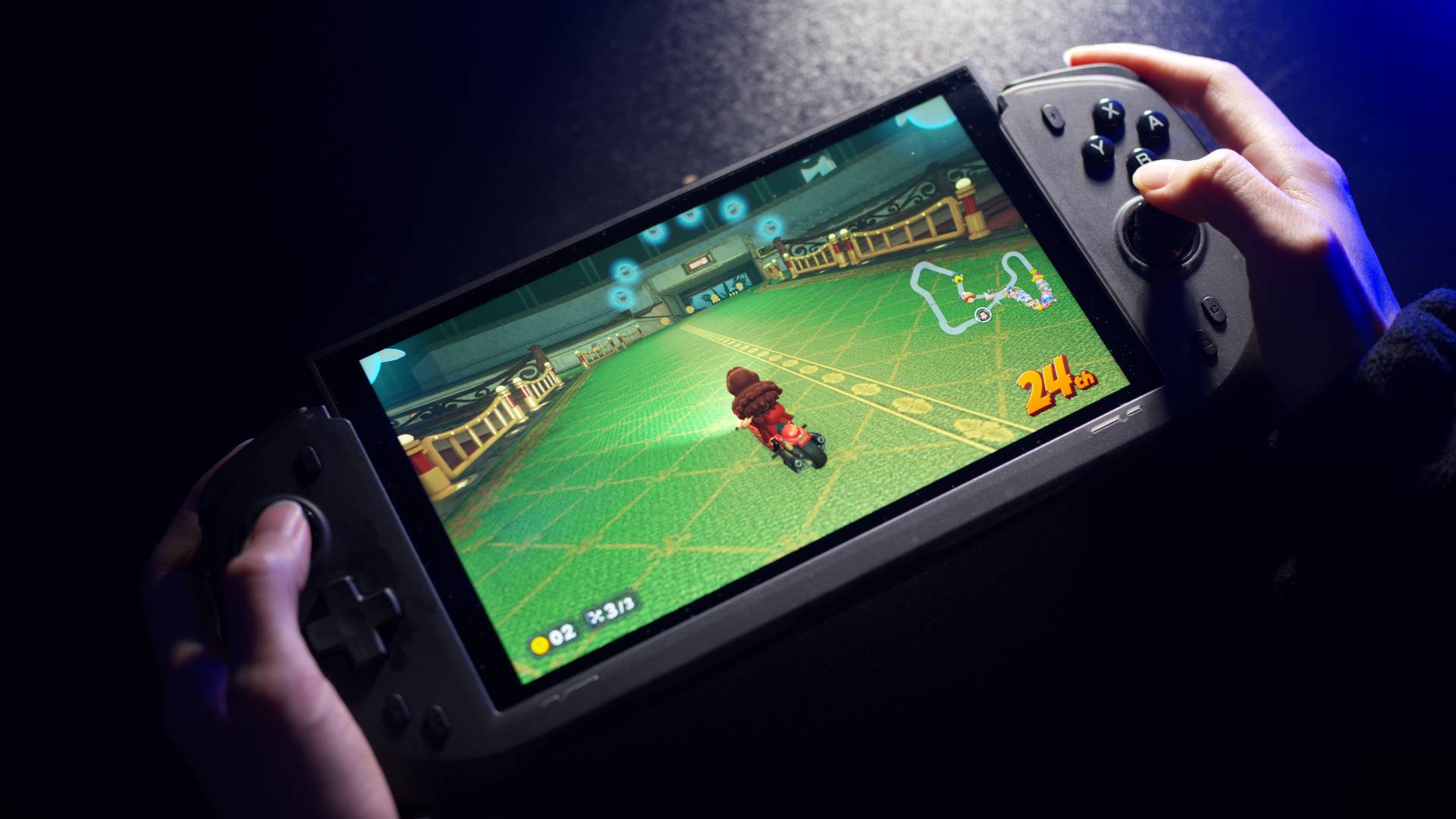 Image of someone playing the abxylute N6 Switch 2 controller.