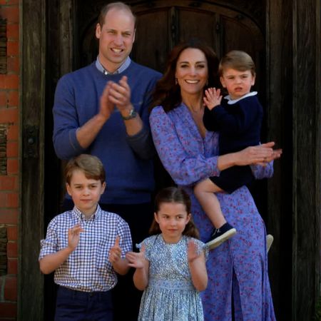Prince William, Princess Kate and kids clapping during the pandemic