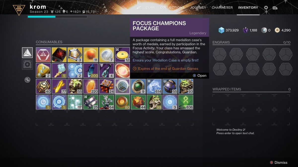 Destiny 2 Focus Activity Winners Package